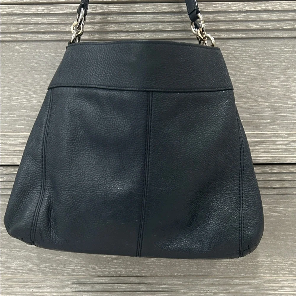 Last chance❗️Coach Lexy Navy Blue Leather Shoulder Bag.